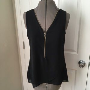 Sheer black tunic top made in Italy